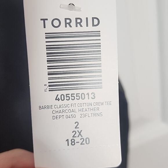 Torrid Barbie Tee, Charcoal Gray, NWT, 2X - Picture 4 of 6